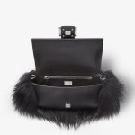 FENDI Baguette® Black leather and fur bag - Image 2